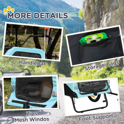 2-in-1 Dog Bike Trailer and Pet Stroller – Large Dog Carrier with Hitch, Weather Cover and Storage CJ