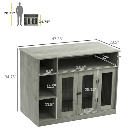 Dog Crate Furniture with Storage – Modern Wooden Dog Kennel End Table CJ