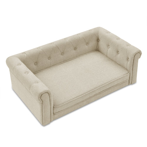 Elegant Rectangular Dog Sofa Bed – Raised Pet Couch for Medium & Large Dogs CJ