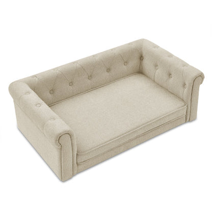 Elegant Rectangular Dog Sofa Bed – Raised Pet Couch for Medium & Large Dogs CJ