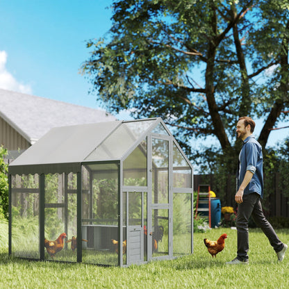 Large Wooden Chicken Run with Waterproof Cover for 6–8 Chickens CJ