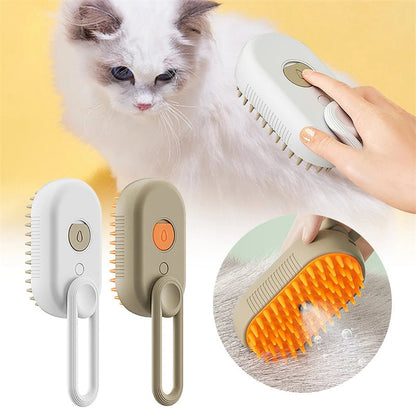 Electric Steam Pet Brush – Self-Cleaning Dog & Cat Grooming Comb with Spray, Deshedding and Massage CJ
