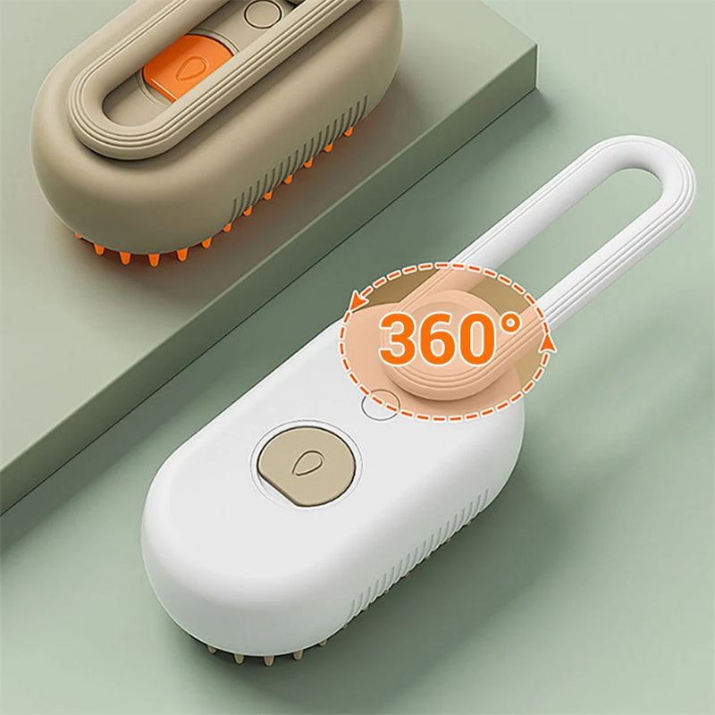 Electric Steam Pet Brush – Self-Cleaning Dog & Cat Grooming Comb with Spray, Deshedding and Massage CJ