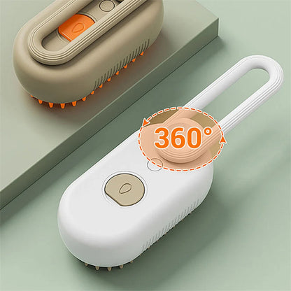 Electric Steam Pet Brush – Self-Cleaning Dog & Cat Grooming Comb with Spray, Deshedding and Massage CJ