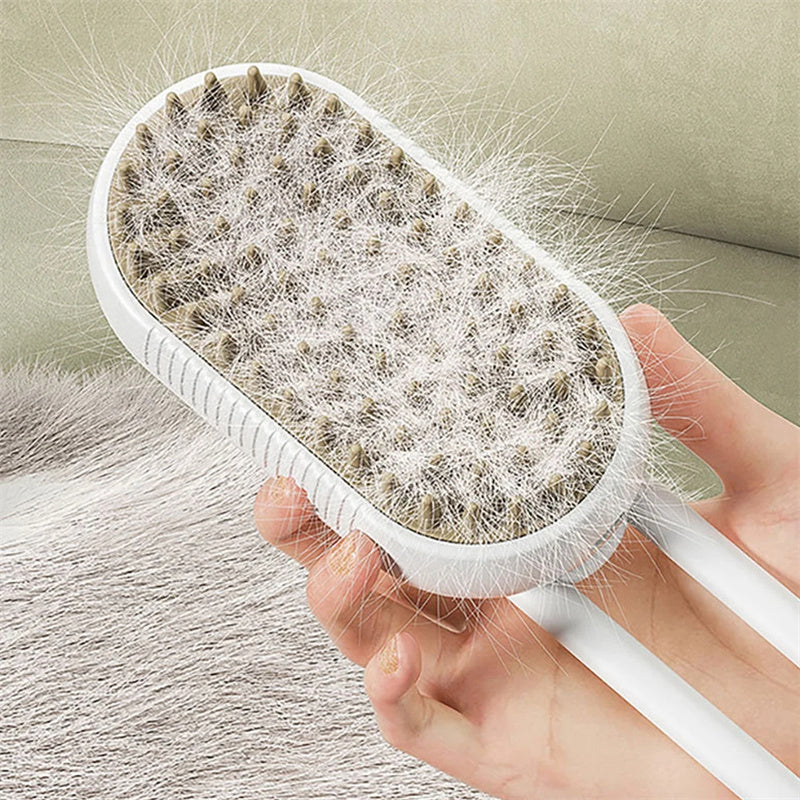 Electric Steam Pet Brush – Self-Cleaning Dog & Cat Grooming Comb with Spray, Deshedding and Massage CJ