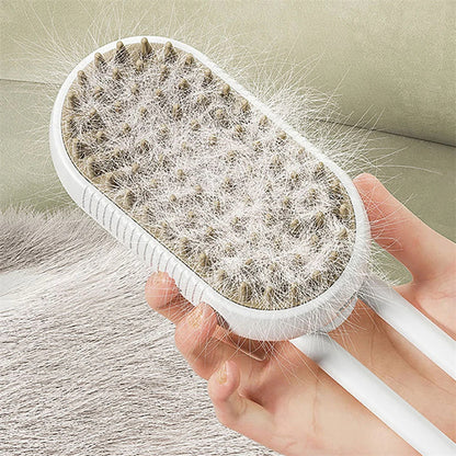 Electric Steam Pet Brush – Self-Cleaning Dog & Cat Grooming Comb with Spray, Deshedding and Massage CJ