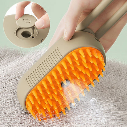 Electric Steam Pet Brush – Self-Cleaning Dog & Cat Grooming Comb with Spray, Deshedding and Massage CJ