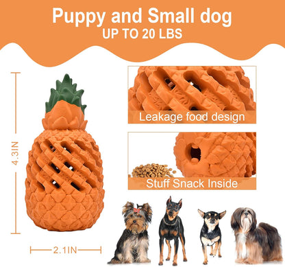 Pineapple Dog Chew Toy for Aggressive Chewers – Durable Natural Rubber Treat-Dispensing Toy CJ