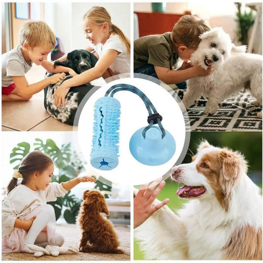 Dog Chew Ball Toy for Aggressive Chewers – Suction Cup Tug & Treat Dispensing Puzzle Toy CJ